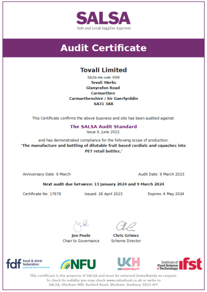 SALSA Audit Certificate
