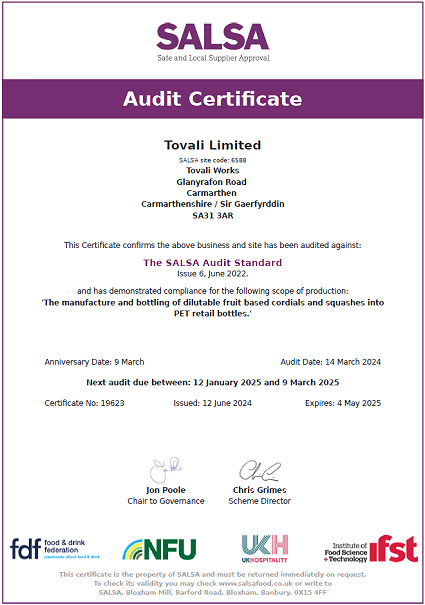 SALSA Audit Certificate