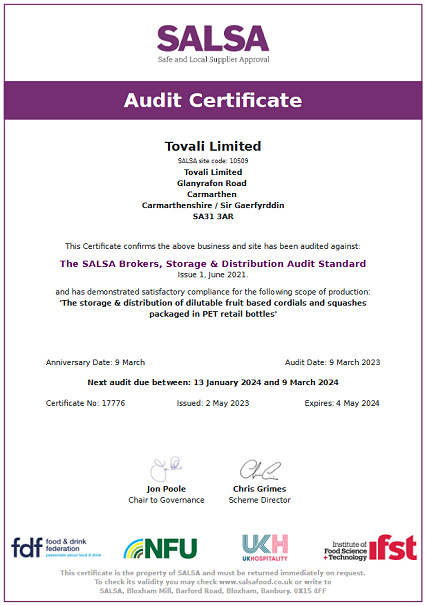 SALSA Distribution Certificate